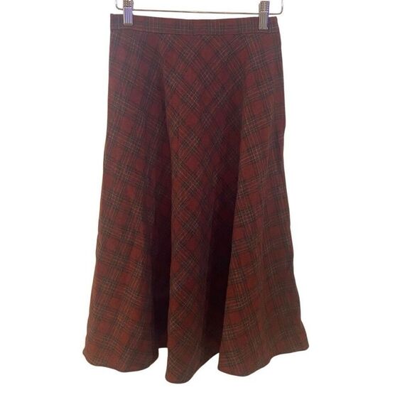 VINTAGR Albert Capraro wool plaid skirt size 6 FLAWS - Picture 6 of 8